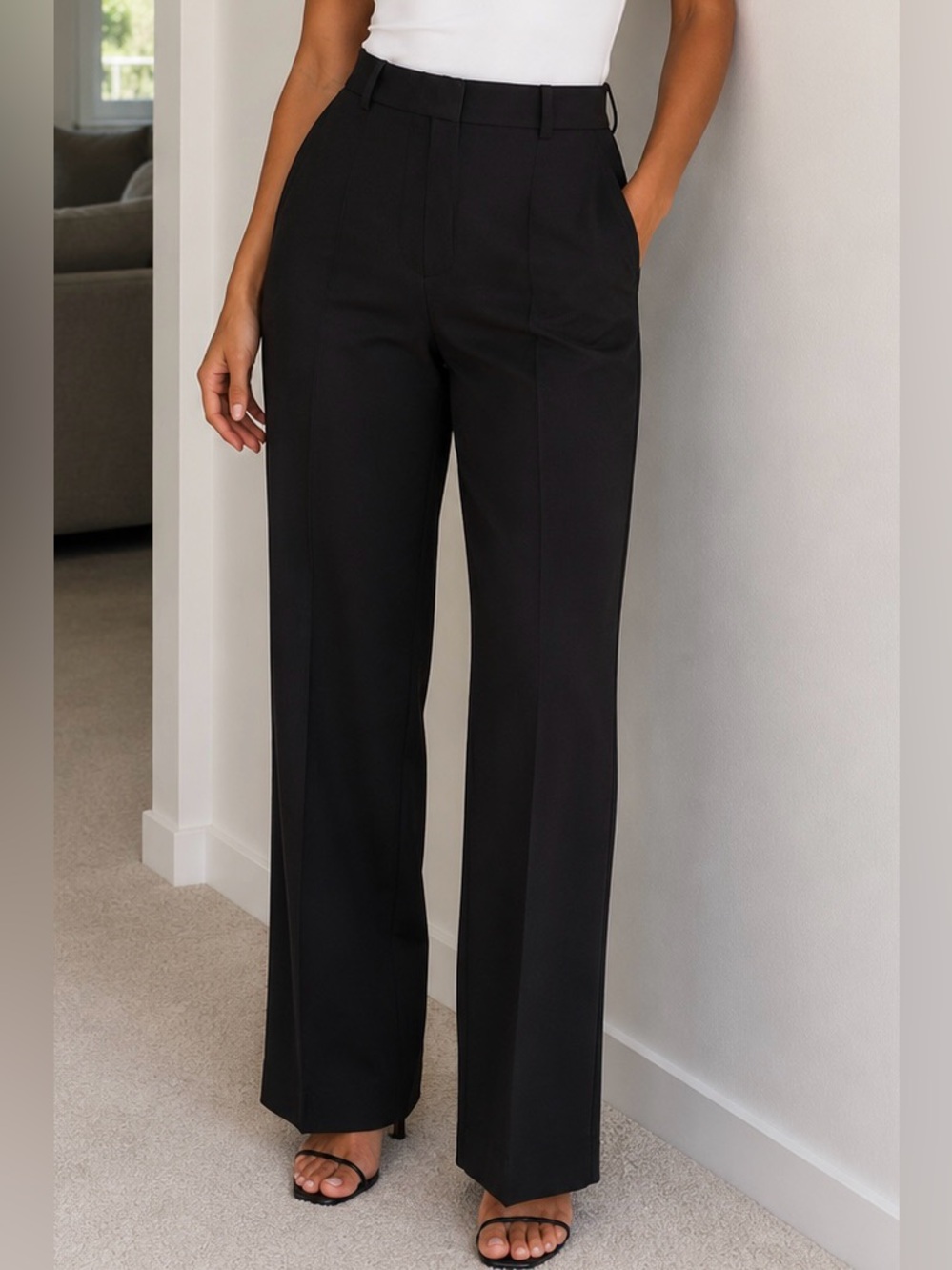 NWT SO Black Straight-Leg Trouser Pants Size XS